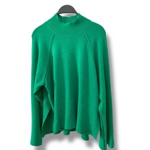 Emerald green mock turtleneck sweater